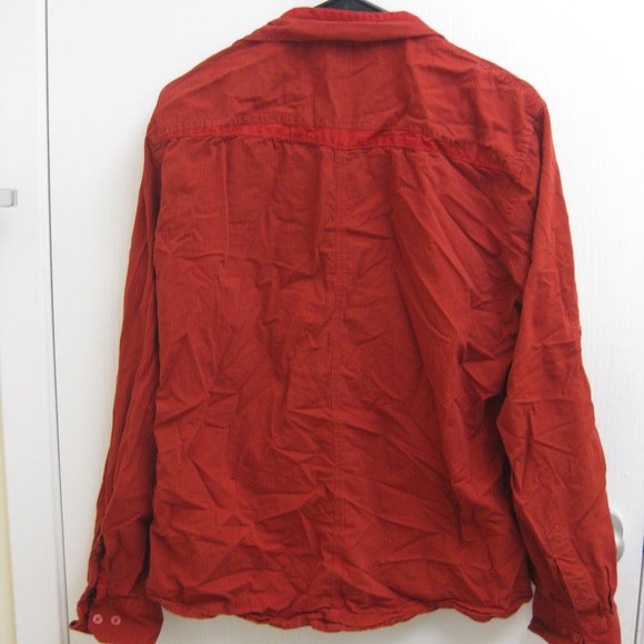 EUC red Guess striped button-up shirt M medium - Picture 4 of 5